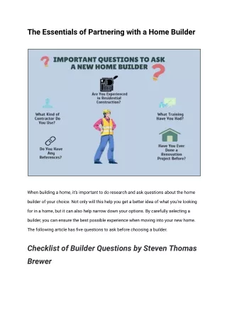 The Ultimate Guide to Choosing the Right Home Builder