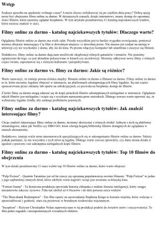 Filmy online za darmo - katalog najciekawszych tytułów