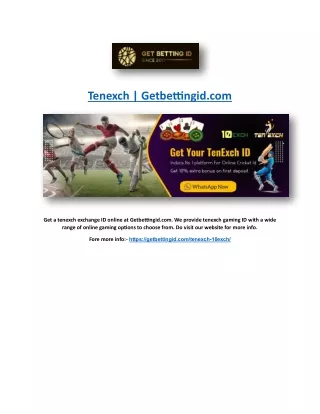 Tenexch | Getbettingid.com