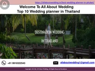 Top 10 Wedding planner in Thailand
