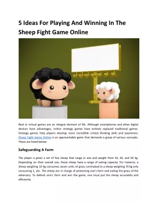 5 Ideas For Playing And Winning In The Sheep Fight Game Online