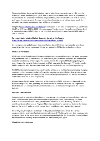 Monoethylene Glycol Market - Growth Analysis and Forecast by 2032