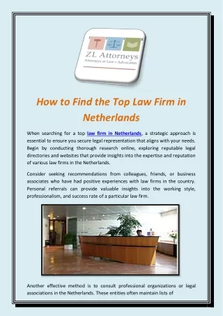 How to Find the Top Law Firm in Netherlands