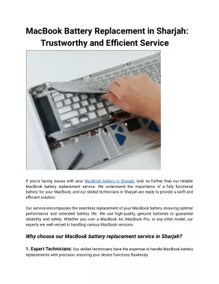 MacBook Battery Replacement in Sharjah_
