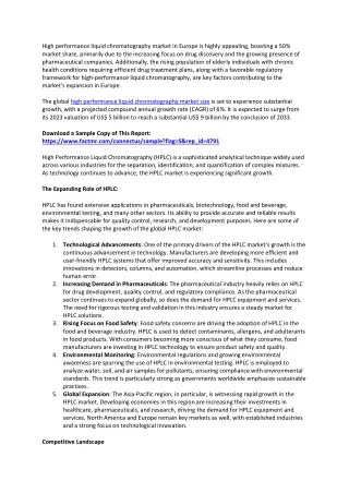 High Performance Liquid Chromatography (HPLC) Market Key Segmentation, Growth
