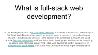 What is full-stack web development_