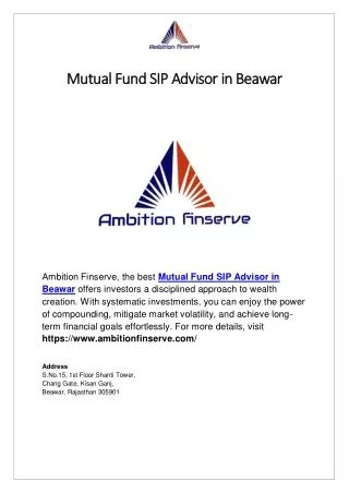 Mutual Fund SIP Advisor in Beawar