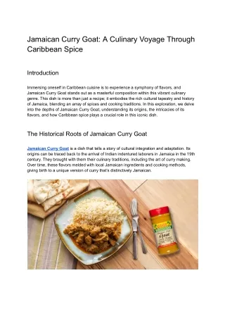 Jamaican Curry Goat_ A Culinary Voyage Through Caribbean Spice