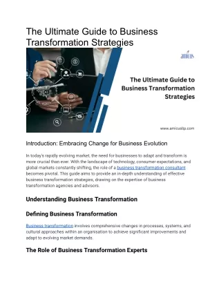 The Ultimate Guide to Business Transformation Strategies