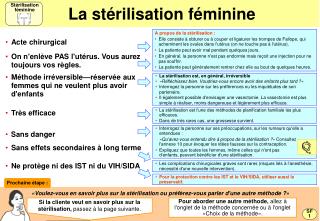 La stérilisation féminine