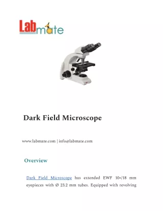 Dark Field Microscope