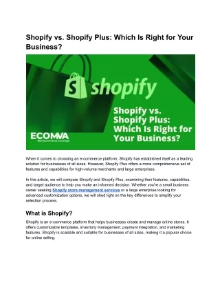 Shopify vs. Shopify Plus: Which Is Right for Your Business?