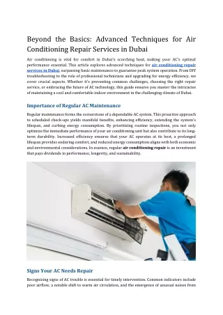 Beyond the Basics_ Advanced Techniques for Air Conditioning Repair Services in Dubai