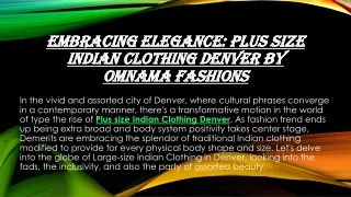 Embracing Elegance Plus Size Indian Clothing Denver by Omnama Fashions