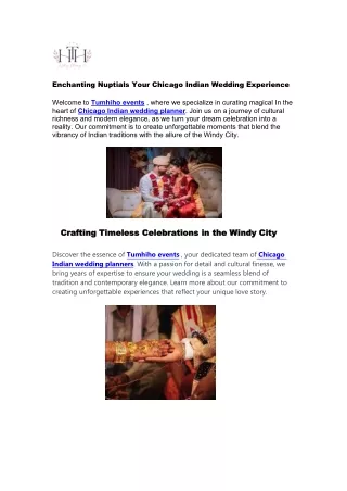 Enchanting Nuptials Your Chicago Indian Wedding Experience