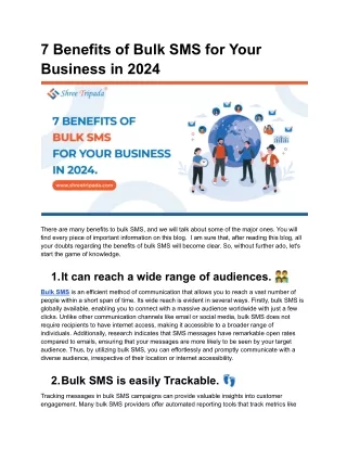 7 Benefits of Bulk SMS for Your Business in 2024