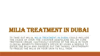 Milia Treatment in Dubai