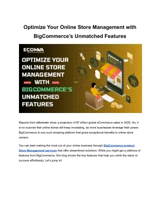 Optimize Your Online Store Management with BigCommerce’s Unmatched Features