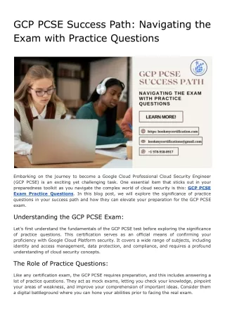 GCP PCSE Success Path_ Navigating the Exam with Practice Questions