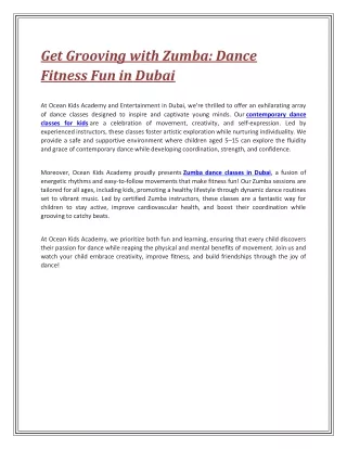 Get Grooving with Zumba: Dance Fitness Fun in Dubai