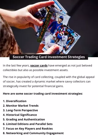 Soccer Trading Card Investment Strategies