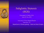 Subglottic Stenosis SGS