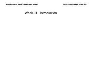 Week 01 - Introduction