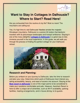 Cottages in Dalhousie