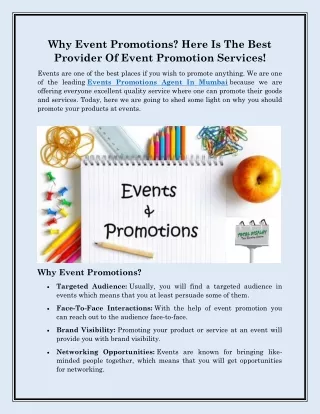 Events Promotions Agent In Mumbai