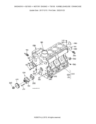 Kubota B2150D Tractor Parts Catalogue Manual (Publishing ID BKIDA0018)