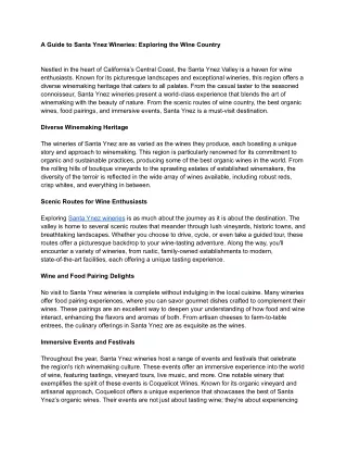A Guide to Santa Ynez Wineries_ Exploring the Wine Country - www.coquelicotwines.com