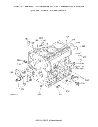 Kubota B2201D-S5 Tractor Parts Catalogue Manual (Publishing ID BKIDK5275)