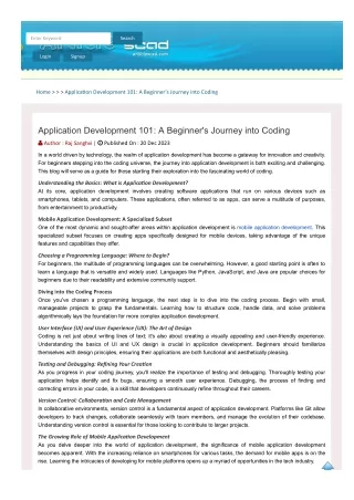 Application Development 101 A Beginner's Journey into Coding