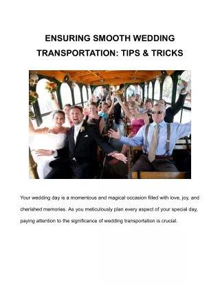 ENSURING SMOOTH WEDDING TRANSPORTATION_ TIPS & TRICKS