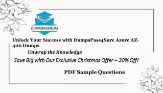 Can You Conquer Azure AZ-400 Exam Questions? Yes, with 20% Off at DumpsPass4Sure