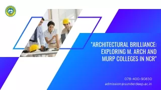 Architectural Brilliance Exploring M. Arch and MURP Colleges in NCR