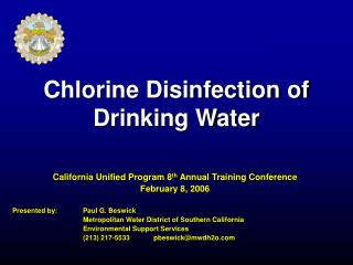 Chlorine Disinfection of Drinking Water