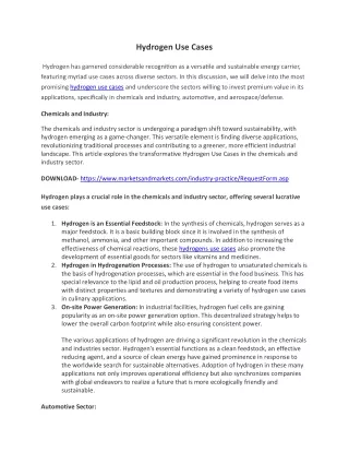 Hydrogen Use Cases recreate content pdf