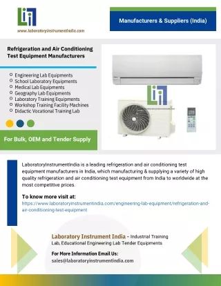 Refrigeration and Air Conditioning Test Equipment Manufacturers