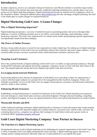 Digital Marketing Gold Coast: A Game-Changer for Regional Organizations