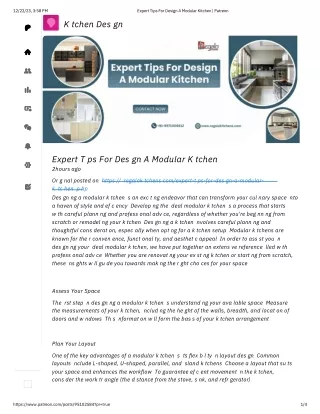 Expert Tips For Design A Modular Kitchen