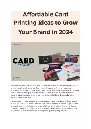 Affordable Card Printing Ideas to Grow Your Brand in 2024