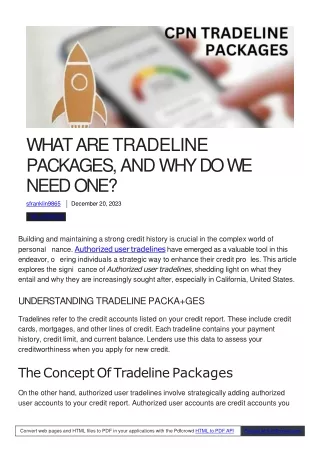 What are Tradeline Packages and Why Do We Need One?