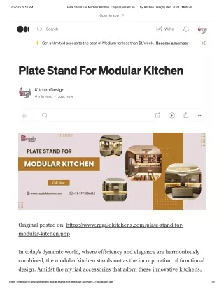 Plate Stand For Modular Kitchen