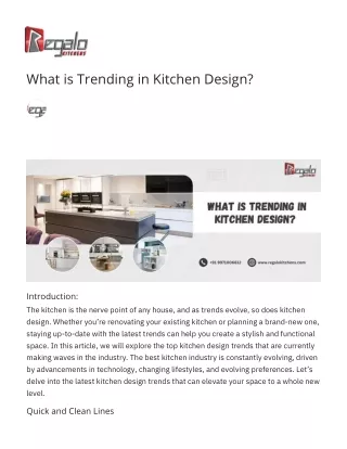 What is Trending in Kitchen Design?