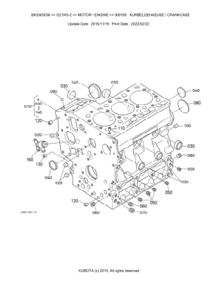 Kubota G21HD-2 Garden Tractor Parts Catalogue Manual (Publishing ID BKIDK5036)