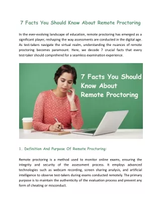 7 Facts You Should Know About Remote Proctoring