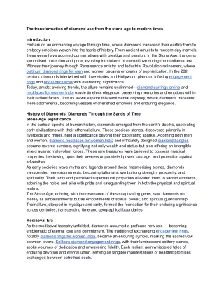The transformation of diamond use from stone age to modern times