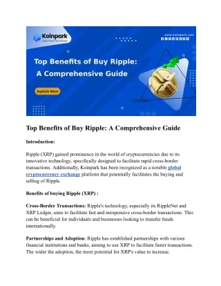 Top Benefits of Buy Ripple_ A Comprehensive Guide
