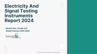 Electricity And Signal Testing Instruments Market Growth, Insights, Demand, Fore